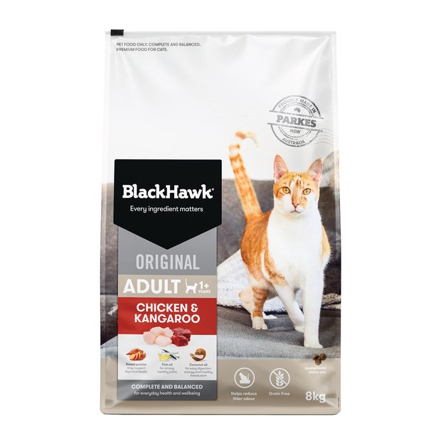 Black Hawk Dry Food Cat Adult Chicken and Kangaroo - Woonona Petfood & Produce