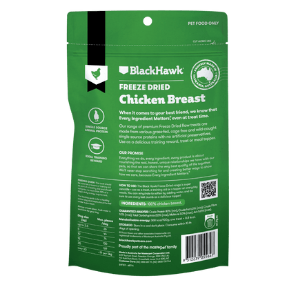 Black Hawk Freeze Dried Dog Treats Chicken Breast 40g - Woonona Petfoods