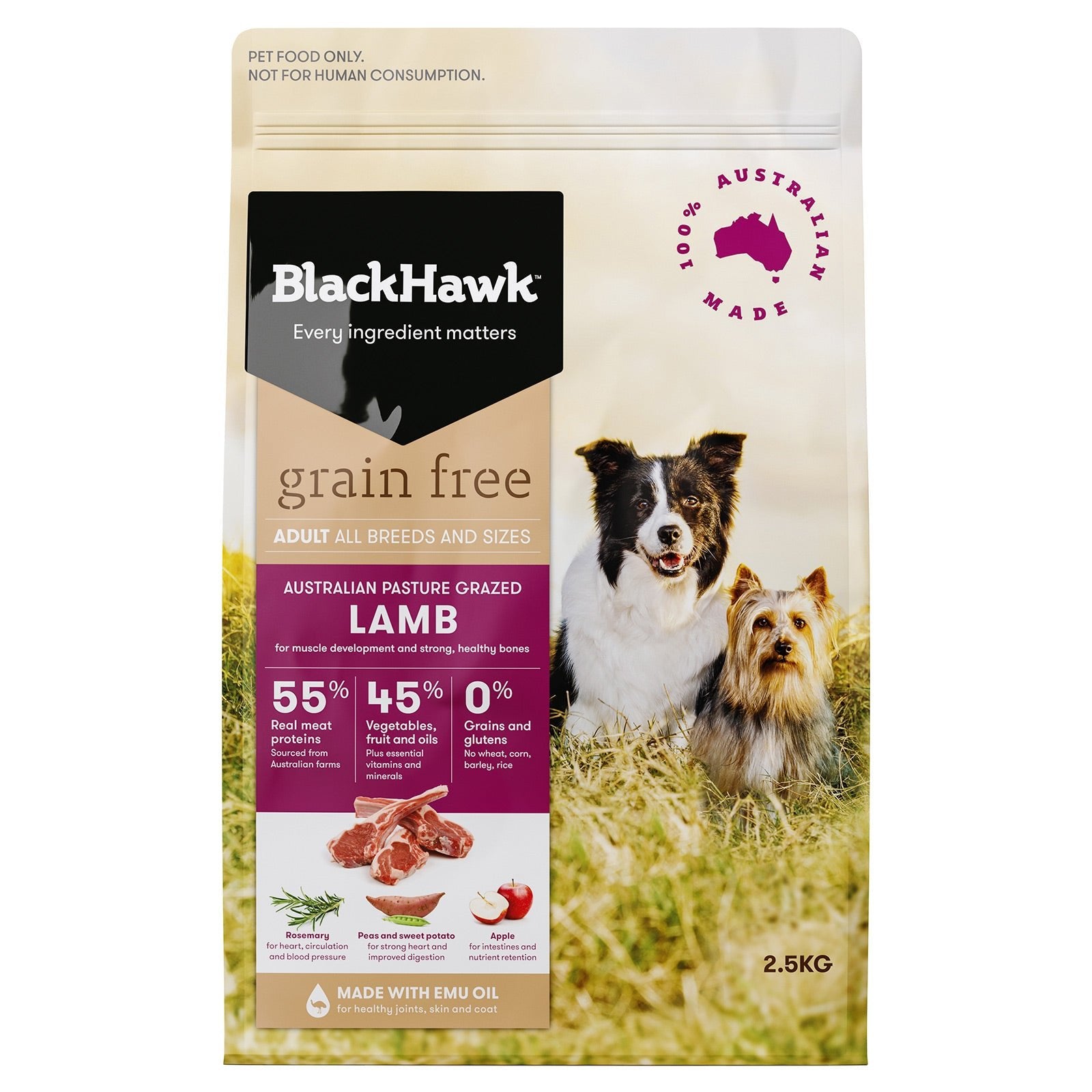 Black Hawk Grain Free Dry Dog Food Lamb - Woonona Petfood & Produce