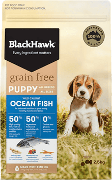 Black Hawk Grain Free Dry Dog Food Puppy Ocean Fish - Woonona Petfoods