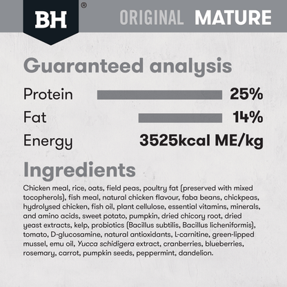 Black Hawk Mature Chicken and Rice Dry Dog Food - Woonona Petfoods