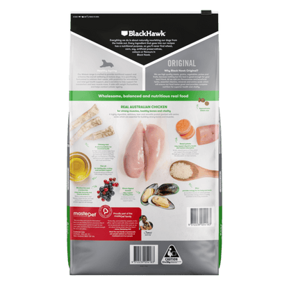 Black Hawk Mature Chicken and Rice Dry Dog Food - Woonona Petfood & Produce
