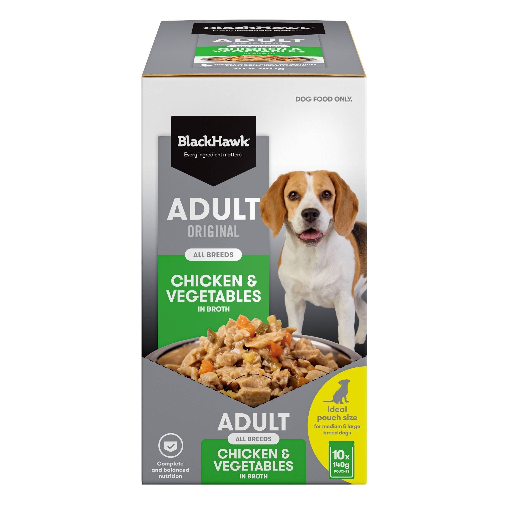 Black Hawk Wet Dog Food Adult Chicken and Vegetables 140g - Woonona Petfoods