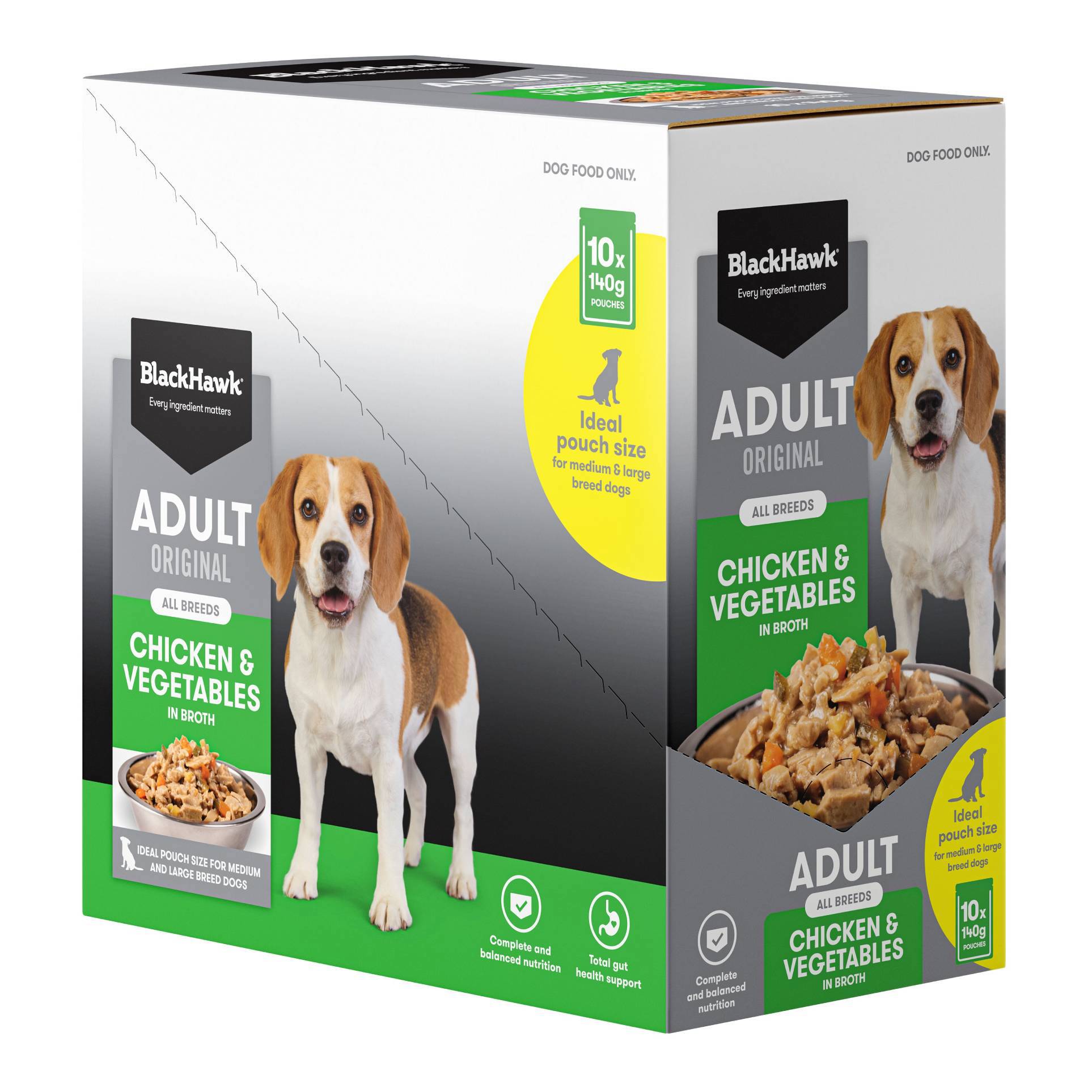 Black Hawk Wet Dog Food Adult Chicken and Vegetables 140g - Woonona Petfoods