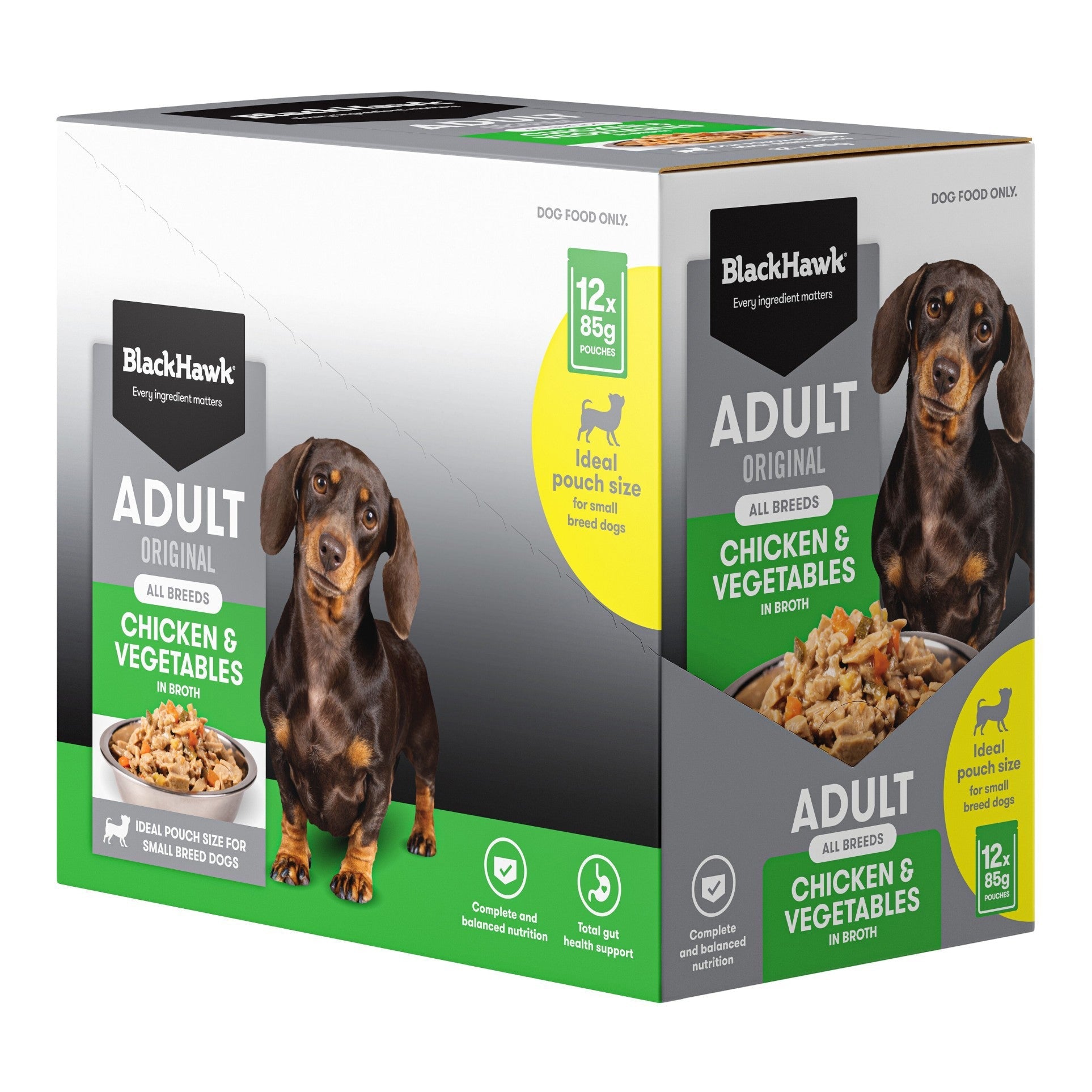Black Hawk Wet Dog Food Adult Chicken and Vegetables 85g - Woonona Petfoods