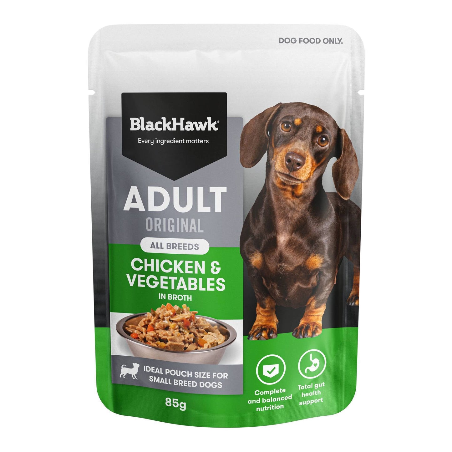 Black Hawk Wet Dog Food Adult Chicken and Vegetables 85g - Woonona Petfoods