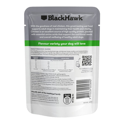 Black Hawk Wet Dog Food Adult Chicken and Vegetables 85g - Woonona Petfoods