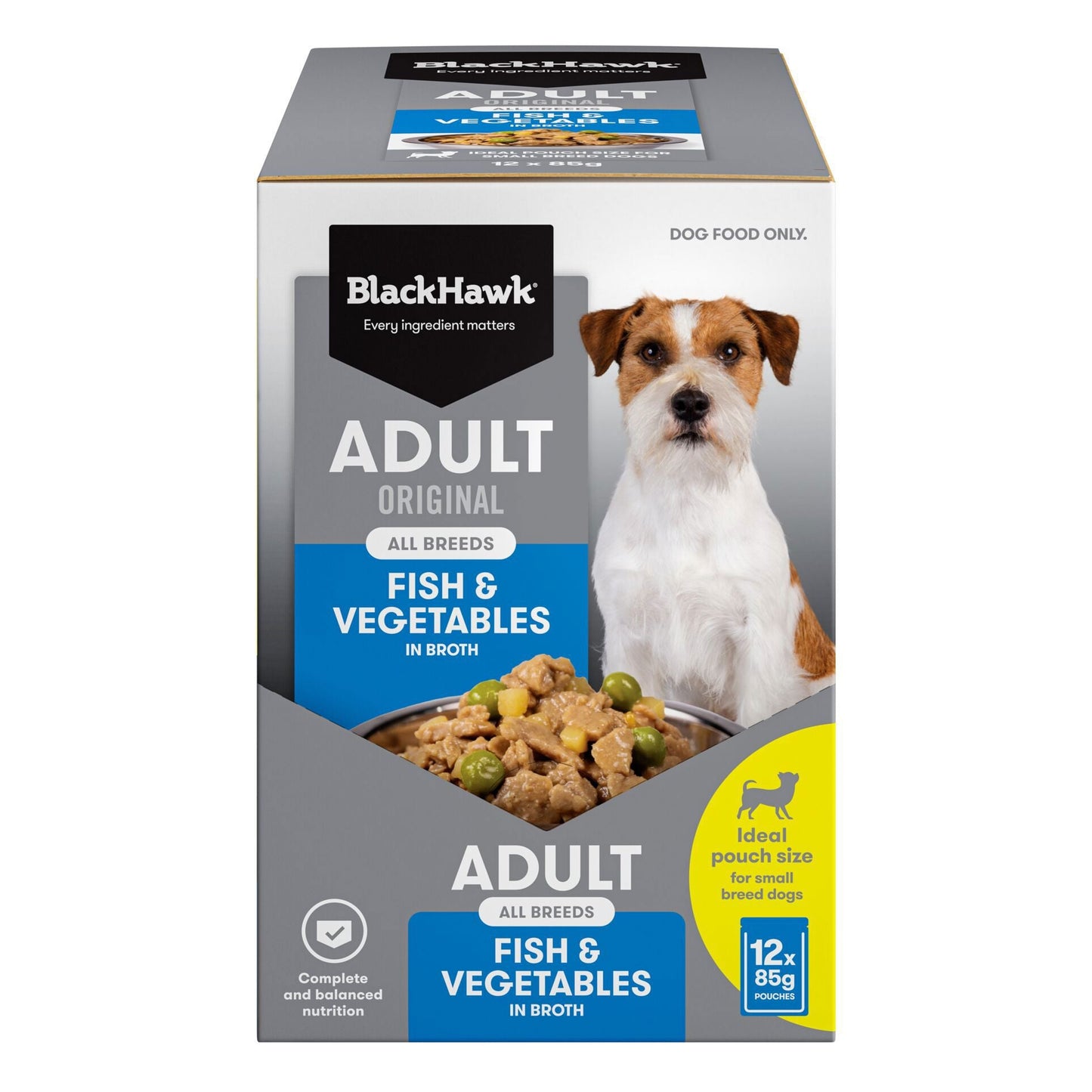 Black Hawk Wet Dog Food Adult Fish and Vegetables 85g - Woonona Petfoods