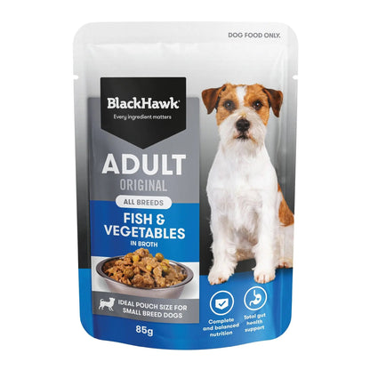Black Hawk Wet Dog Food Adult Fish and Vegetables 85g - Woonona Petfoods