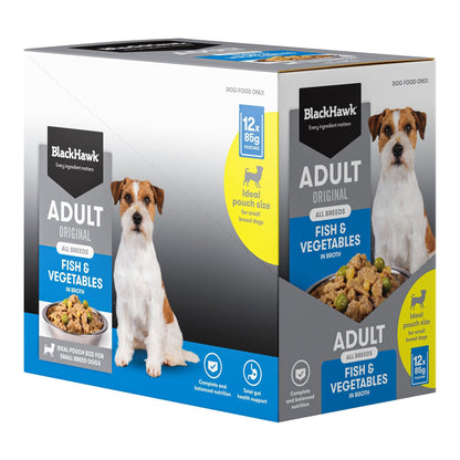Black Hawk Wet Dog Food Adult Fish and Vegetables 85g - Woonona Petfoods