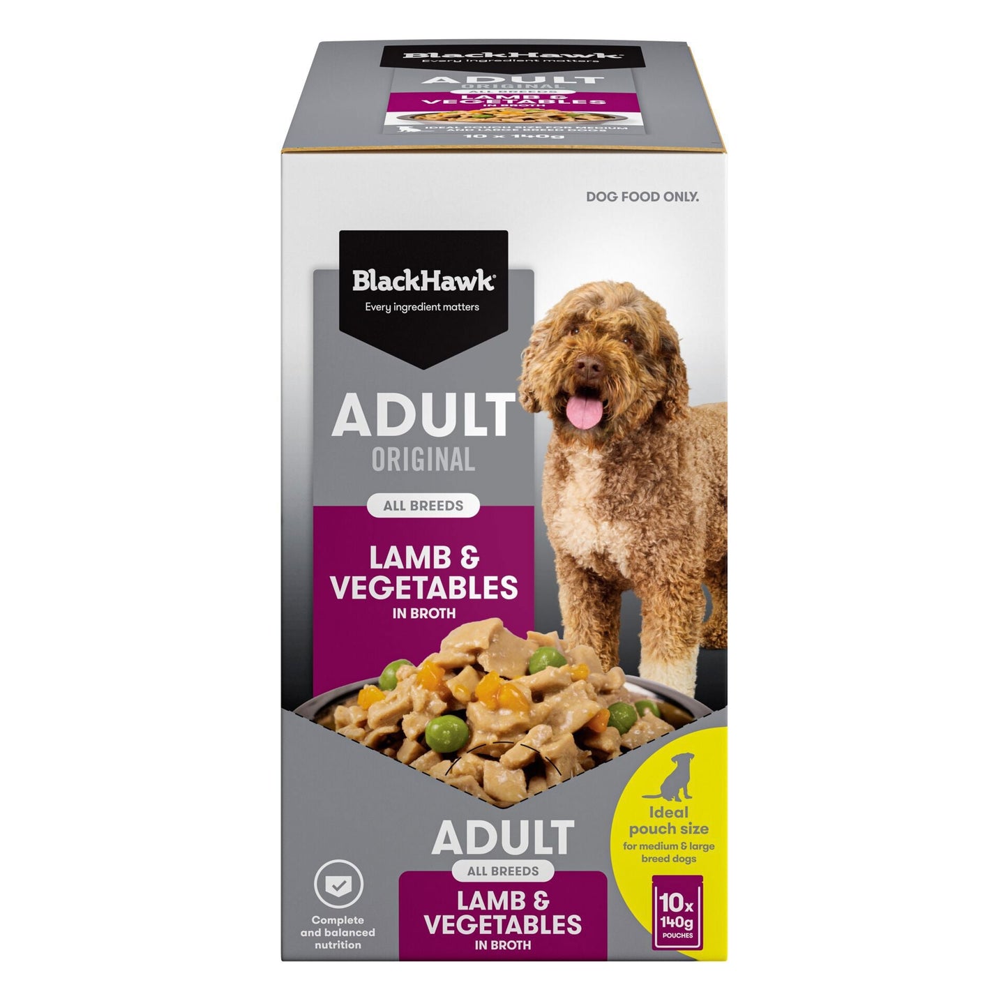 Black Hawk Wet Dog Food Adult Lamb and Vegetables 140g - Woonona Petfoods