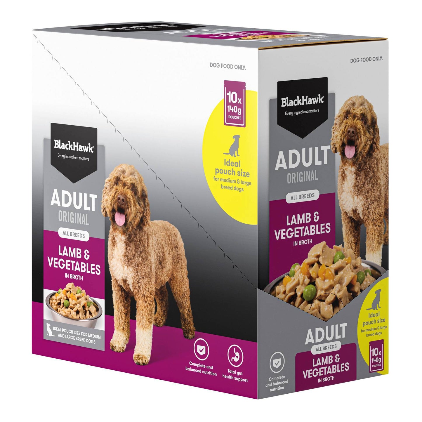 Black Hawk Wet Dog Food Adult Lamb and Vegetables 140g - Woonona Petfoods