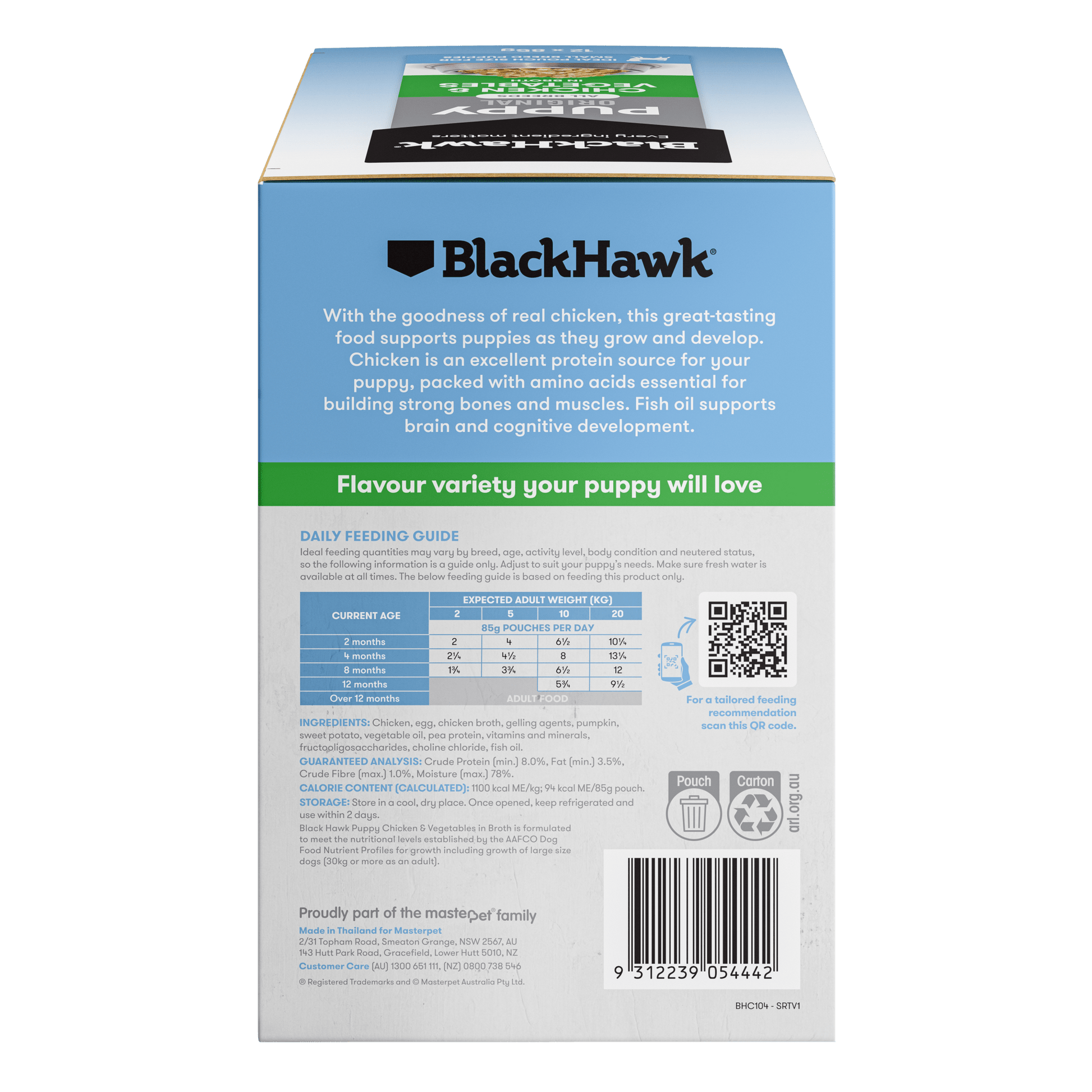 Black Hawk Wet Dog Food Puppy Chicken and Vegetable - Woonona Petfoods