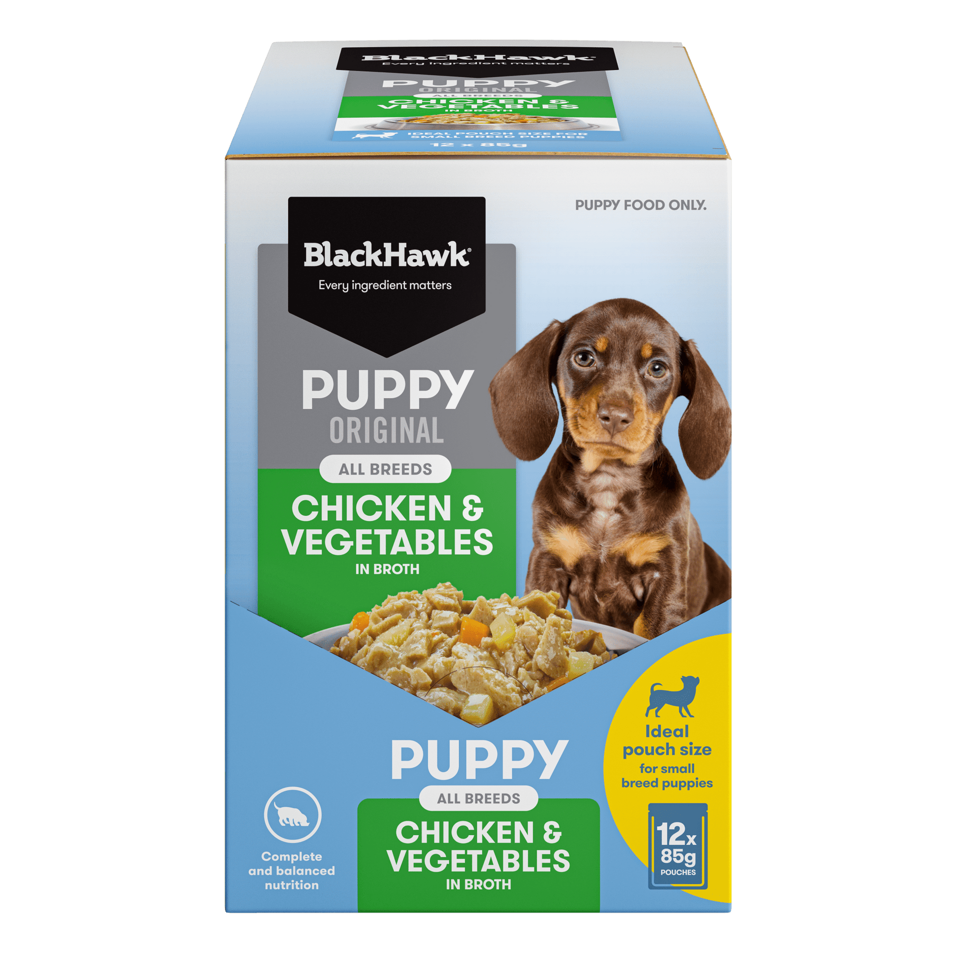 Black Hawk Wet Dog Food Puppy Chicken and Vegetable - Woonona Petfoods