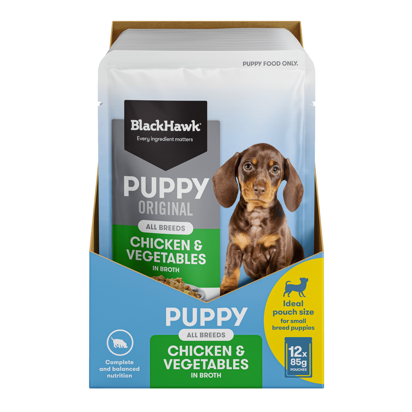 Black Hawk Wet Dog Food Puppy Chicken and Vegetable - Woonona Petfoods