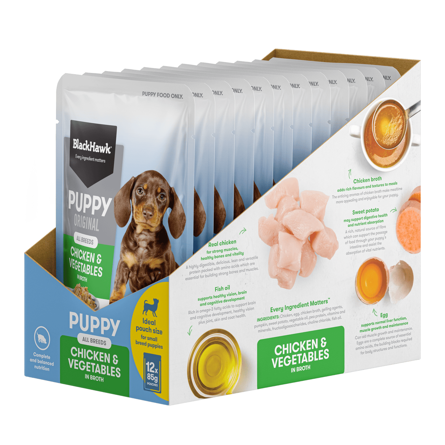 Black Hawk Wet Dog Food Puppy Chicken and Vegetable - Woonona Petfoods