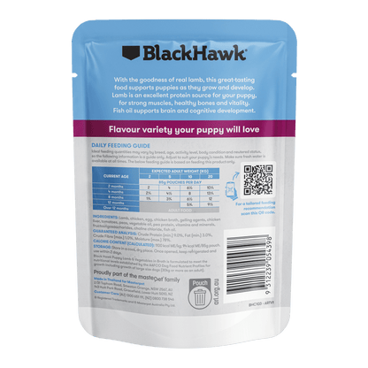 Black Hawk Wet Dog Food Puppy Lamb and Vegetables - Woonona Petfoods