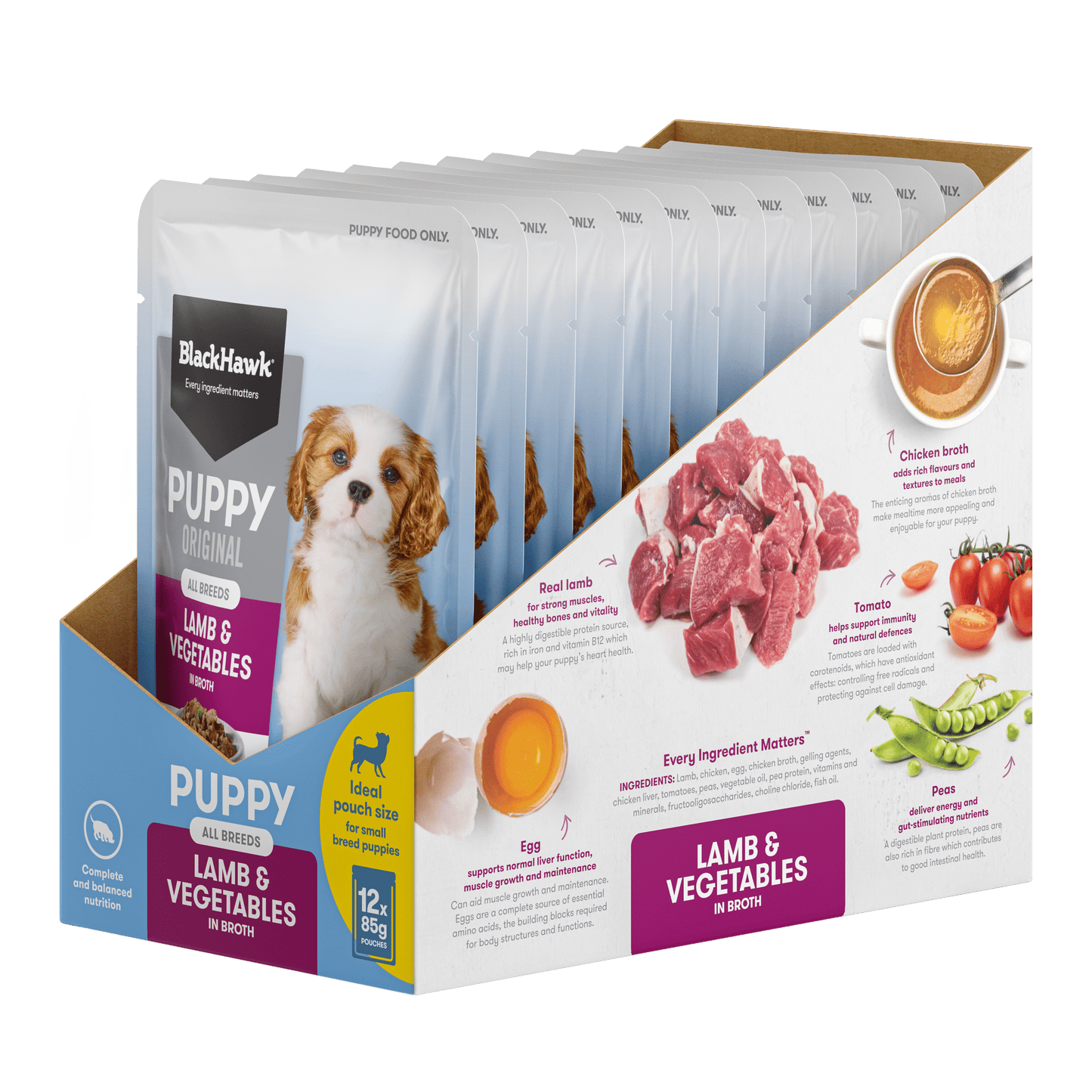 Black Hawk Wet Dog Food Puppy Lamb and Vegetables - Woonona Petfoods