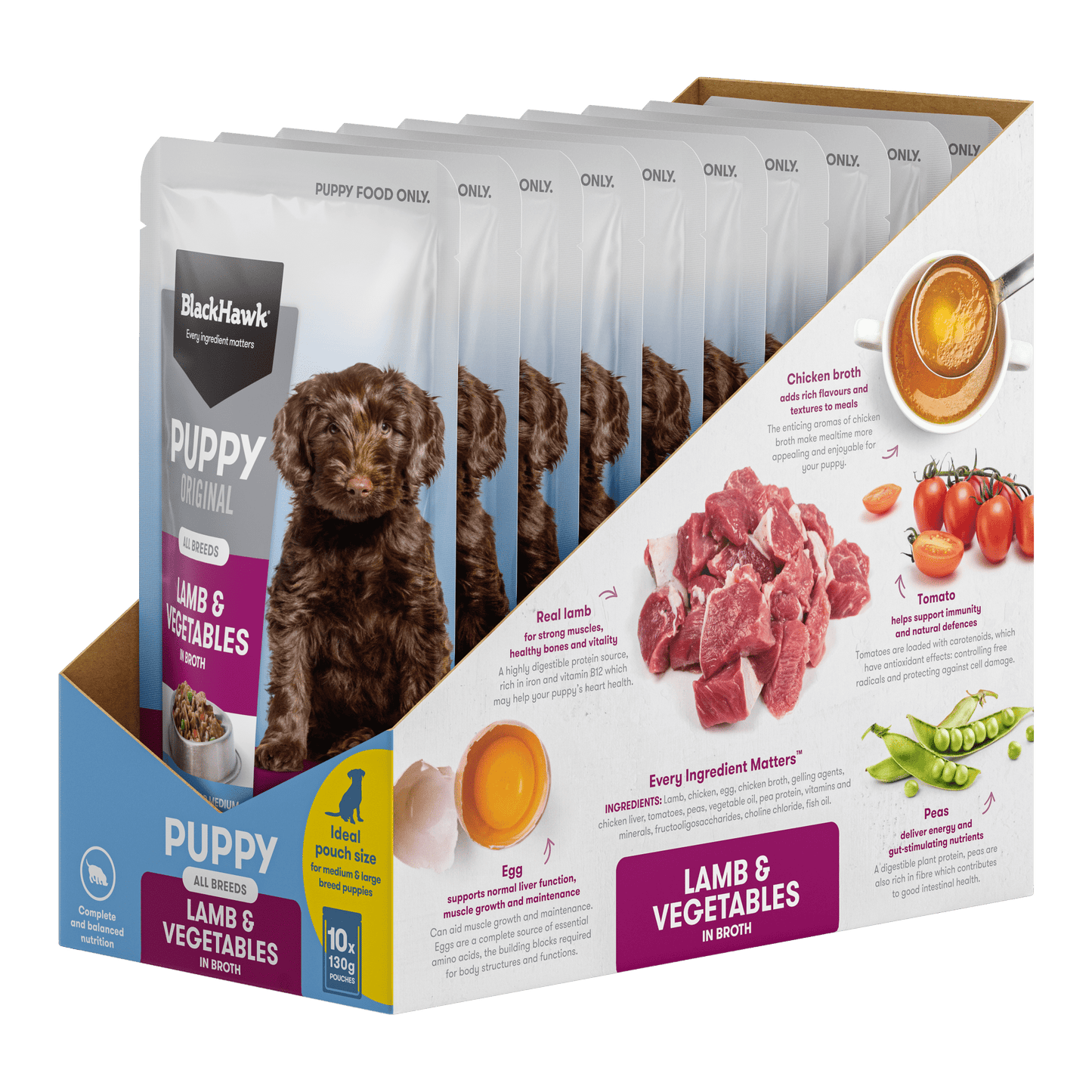 Black Hawk Wet Dog Food Puppy Lamb and Vegetables - Woonona Petfoods