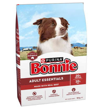 Bonnie Dry Dog Food Essentials Beef 18kg - Woonona Petfoods