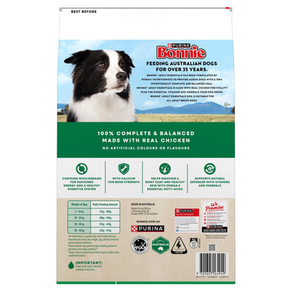 Bonnie Dry Dog Food Essentials Chicken 18kg - Woonona Petfoods