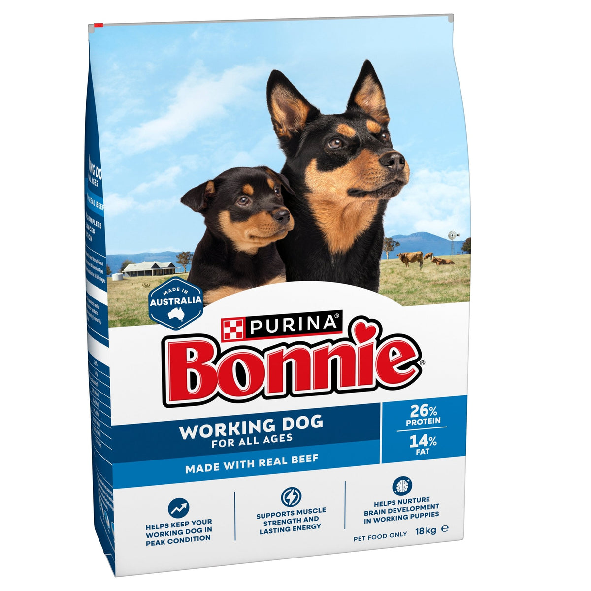 Bonnie Working Dog Adult Beef 18kg - Woonona Petfoods