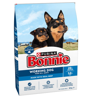 Bonnie Working Dog Adult Beef 18kg - Woonona Petfoods