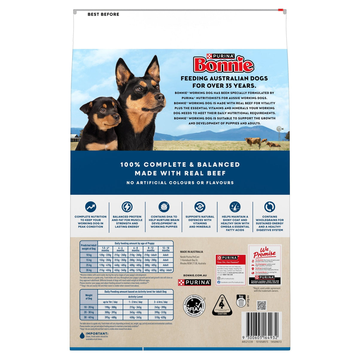 Bonnie Working Dog Adult Beef 18kg - Woonona Petfoods