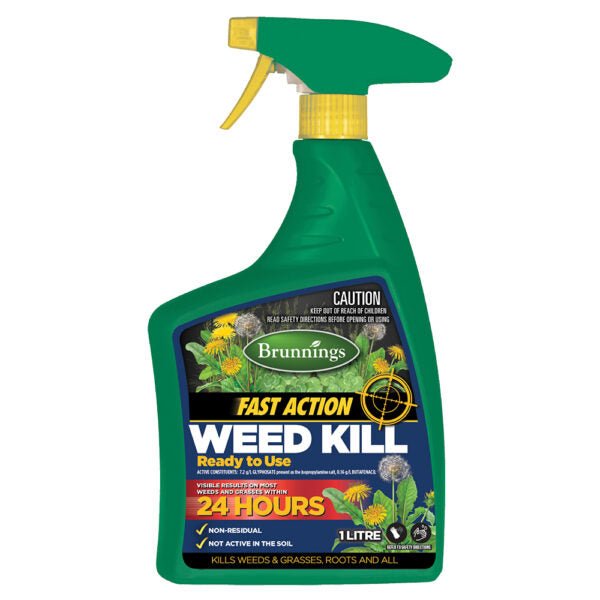 Brunnings 1 Hour Fast Action Weed Kill RTU 1 Litre - Woonona Petfood & Produce