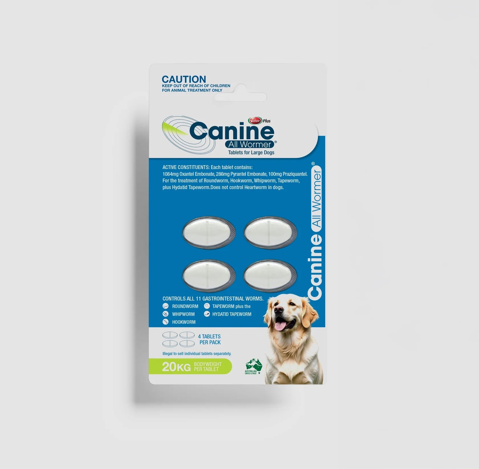 Canine All Wormer for Large Dogs 4 x 20kg Tablets - Woonona Petfoods
