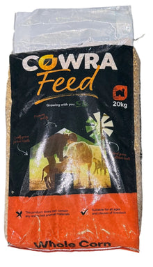 Corn Whole 20kg Cowra Seed Grain - Woonona Petfoods