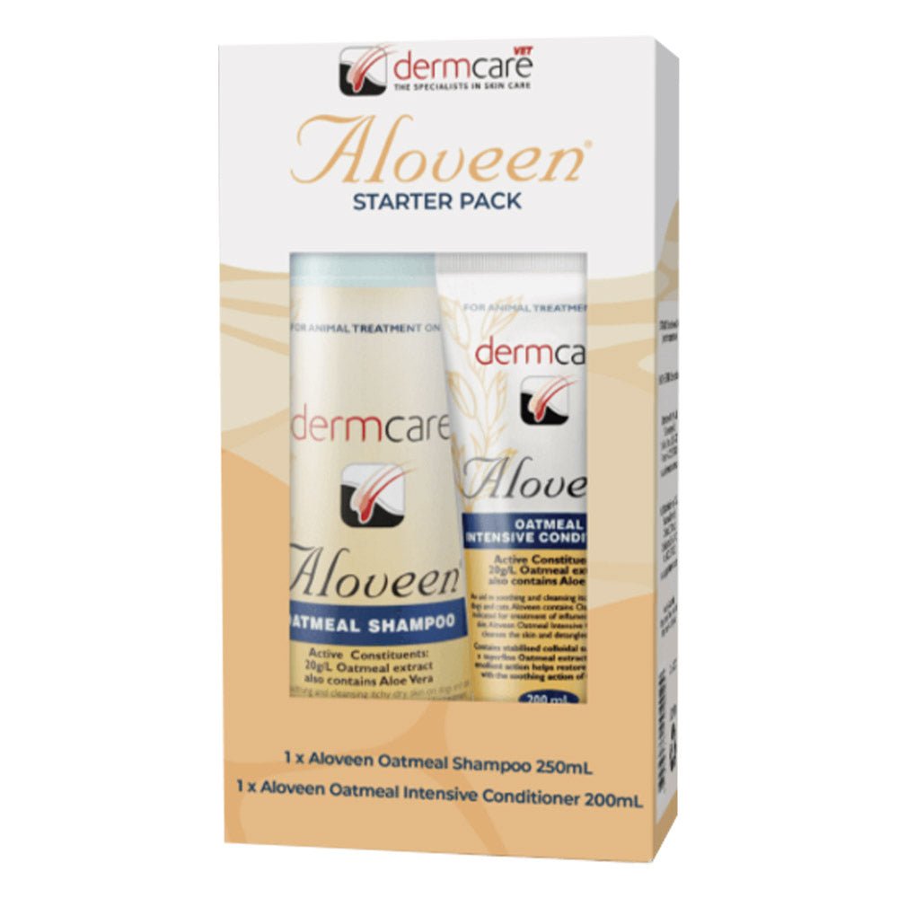 Dermcare Aloveen Starter Pack 250ml Shampoo and 200ml Conditioner - Woonona Petfood & Produce