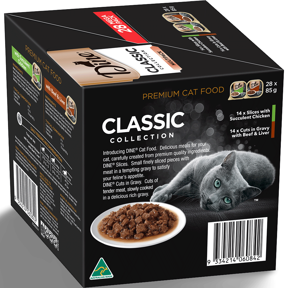 Dine Classic Collection Variety Pack Succulent Chicken and Beef Liver Cat Food 28x85g - Woonona Petfoods