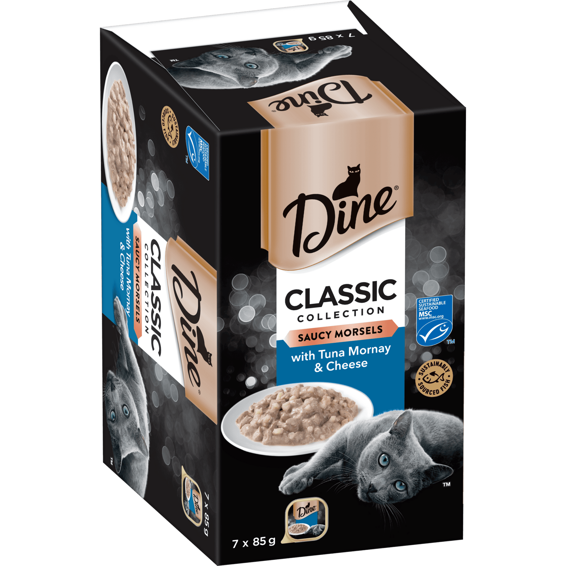 Dine Classic Tuna Mornay Topped with Cheese 7x85g - Woonona Petfoods