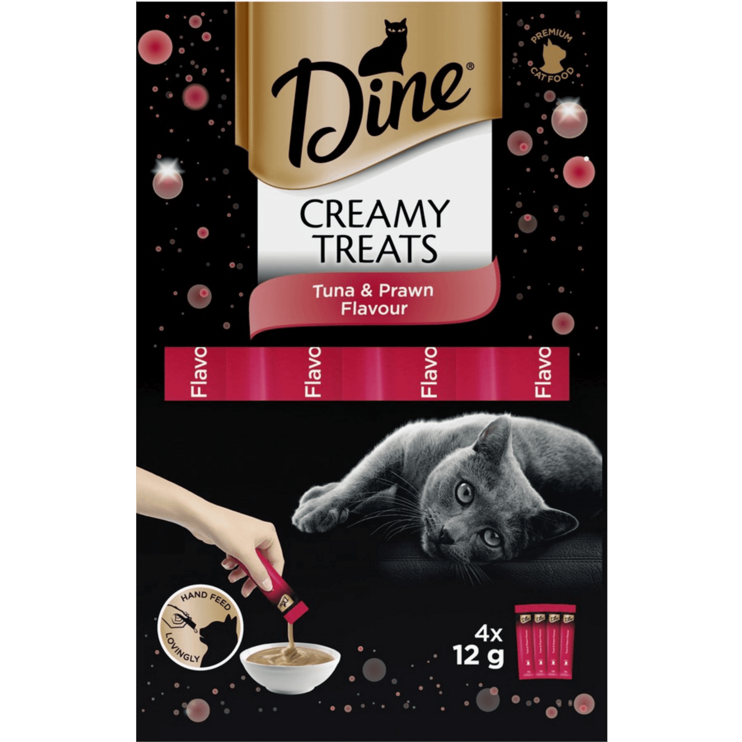 Dine Creamy Treats Tuna & Prawn 8 x (4x12g) - Woonona Petfoods