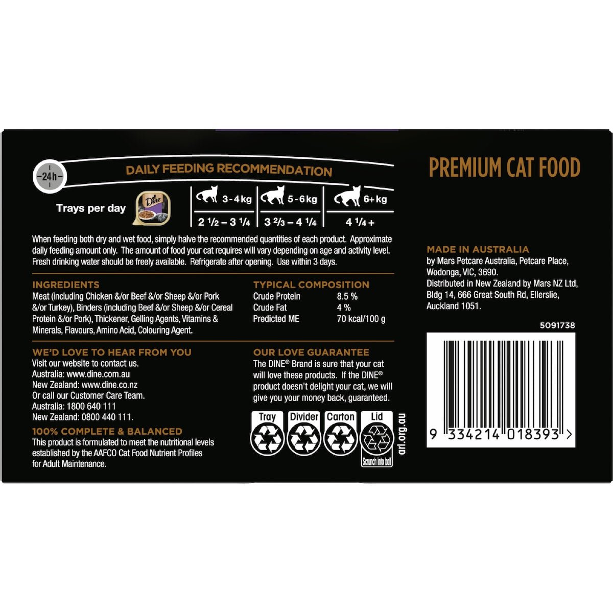 Dine Turkey In Gravy 7x85g - Woonona Petfoods