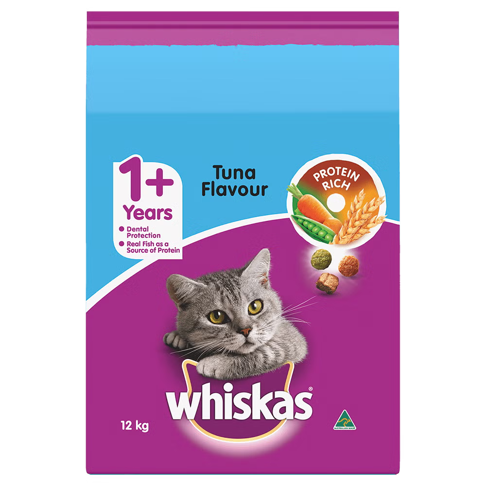 Whiskas Dry Cat Food Adult Tuna 12kg