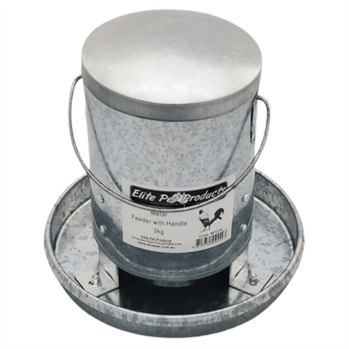Elite Pet Metal Poultry Feeder with Handle - Woonona Petfoods