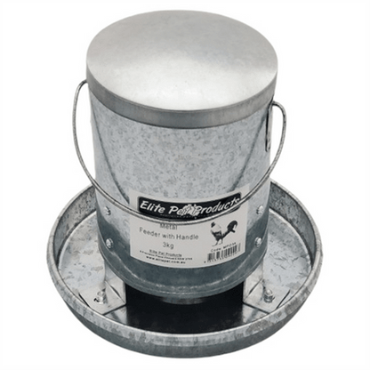 Elite Pet Metal Poultry Feeder with Handle - Woonona Petfoods