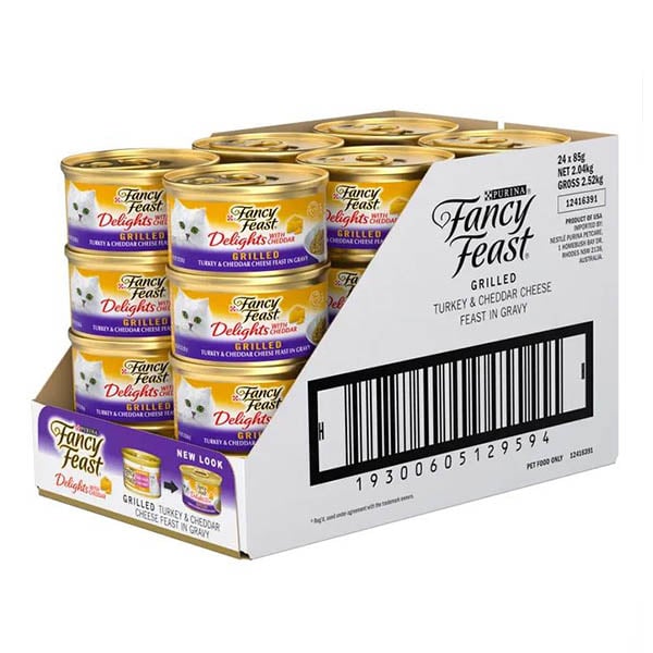 Fancy Feast Delights with Cheddar Grilled Turkey - Woonona Petfoods
