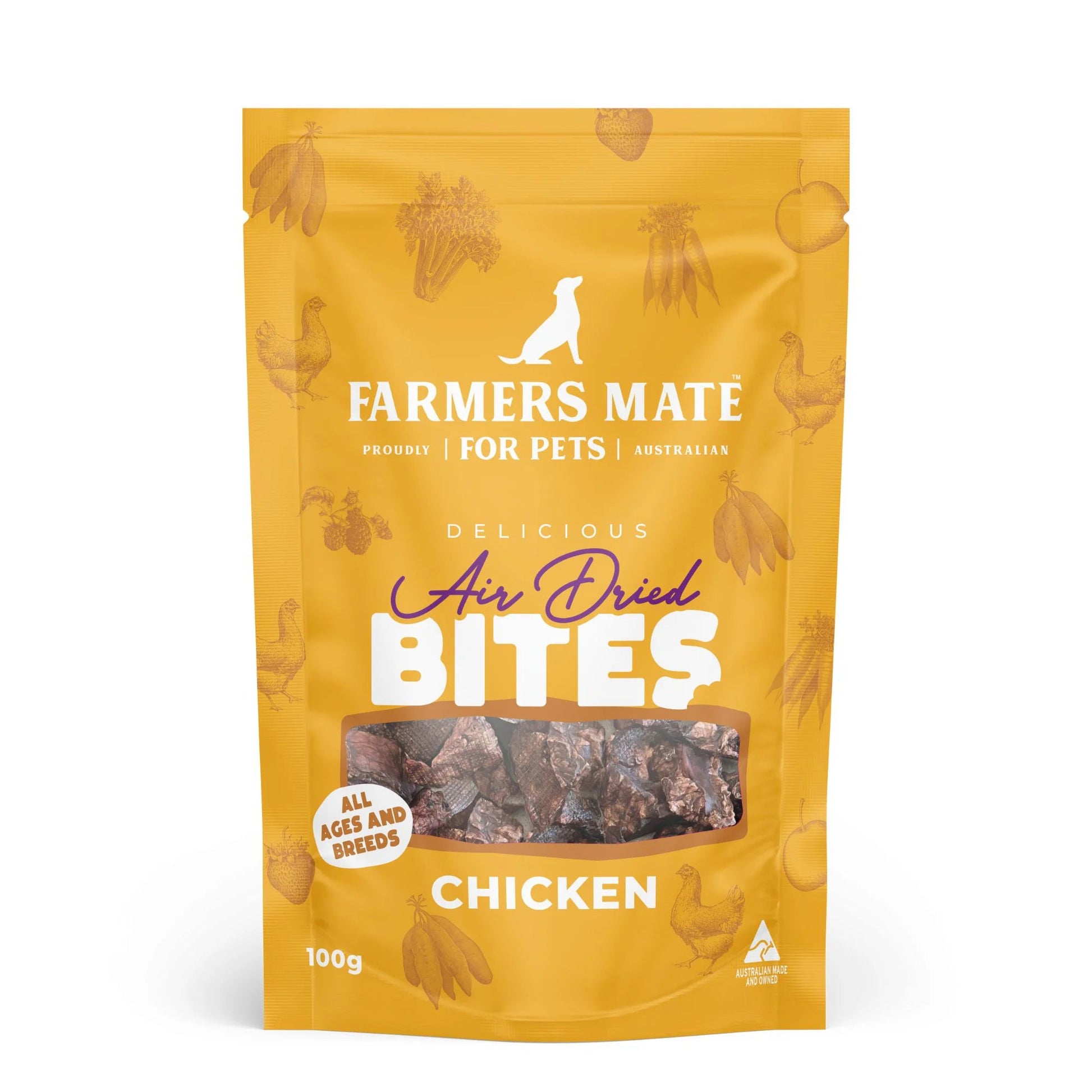 Farmers Mate Air Dried Bites Chicken 100g - Woonona Petfoods