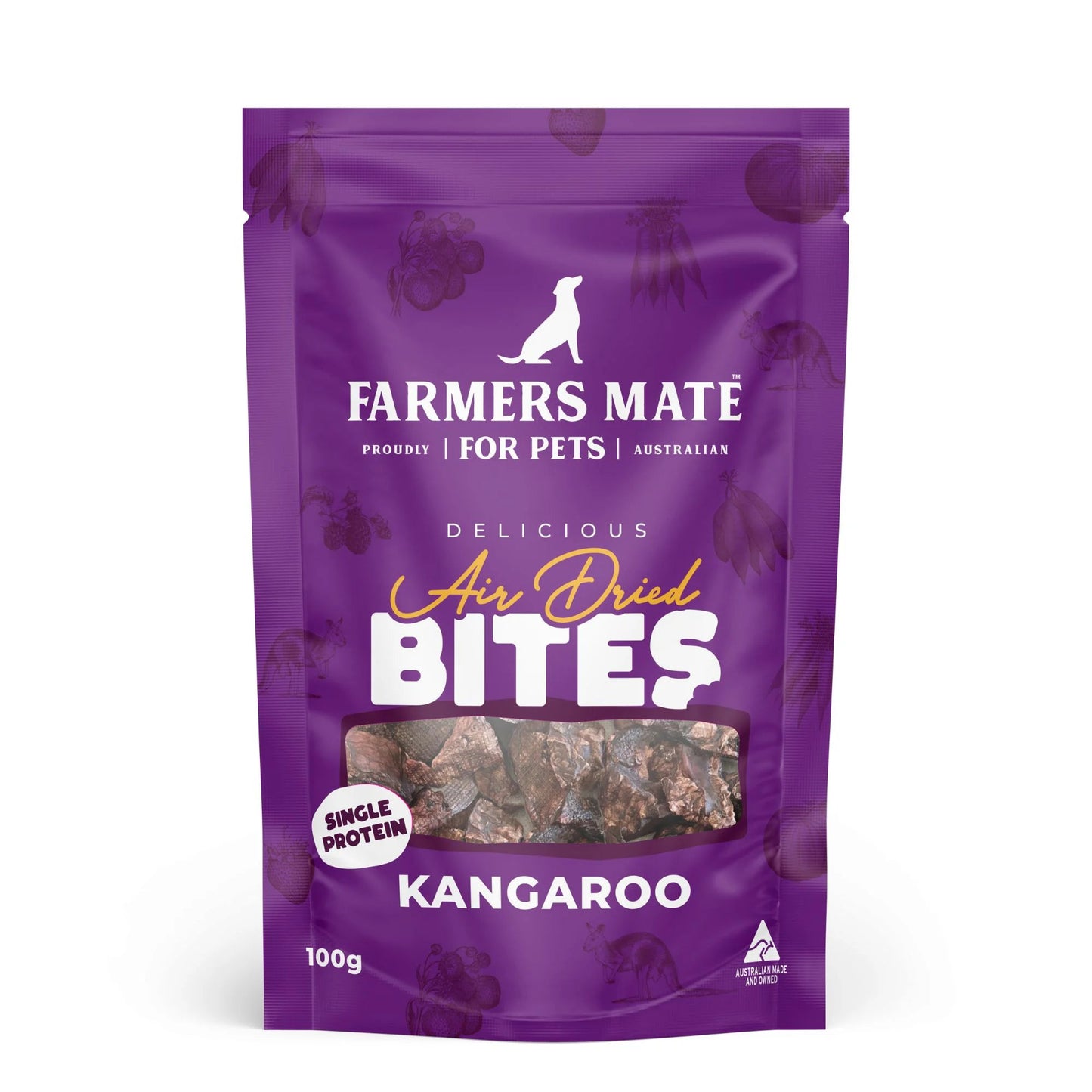 Farmers Mate Air Dried Bites Kangaroo 100g - Woonona Petfoods