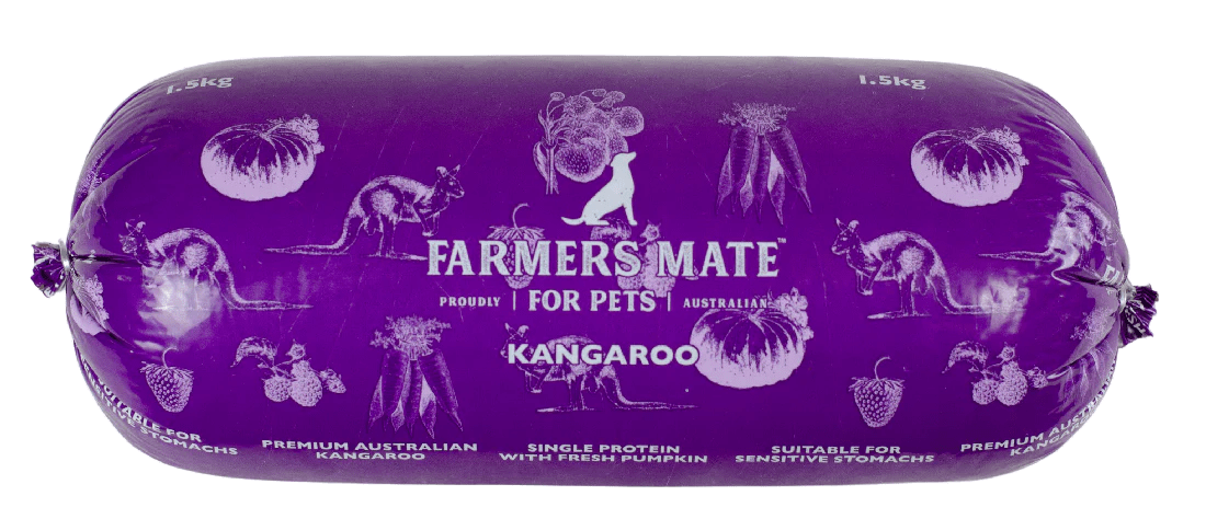 Farmers Mate Fresh Kangaroo Roll 1.5kg - Woonona Petfood & Produce