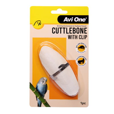 Avi One Bird Cuttlebone 15cm with Stainless Steel Clip