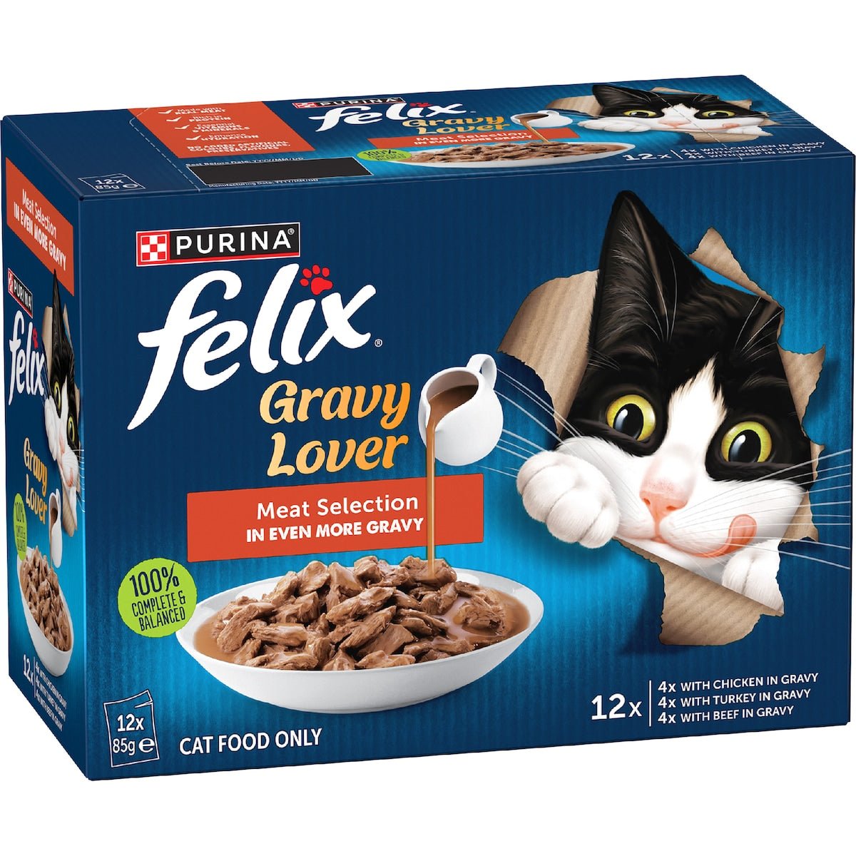 Felix Gravy Lovers Meat Selection 12x85g - Woonona Petfoods