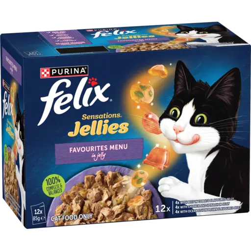 Felix Sensations Jelly Favourites Menu 12x85g - Woonona Petfoods