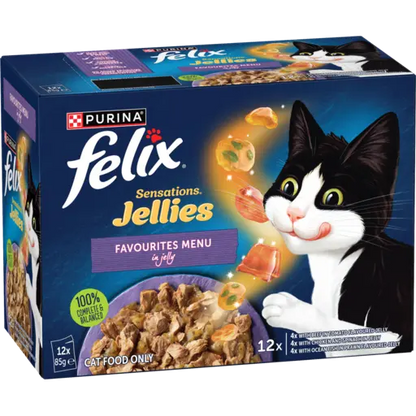 Felix Sensations Jelly Favourites Menu 12x85g - Woonona Petfoods