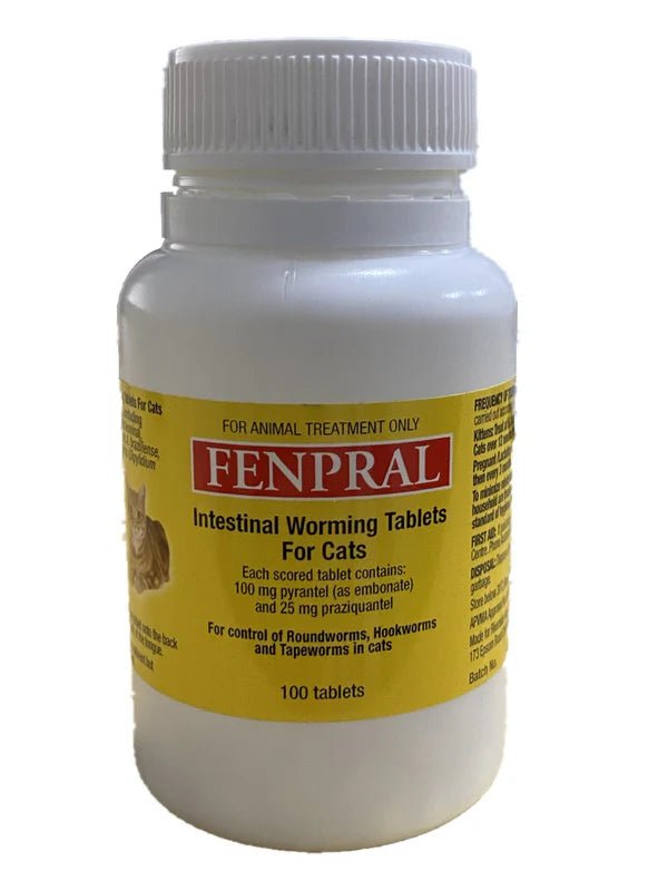 Fenpral Cat Allwormer 5kg 1 Tablet x100 - Woonona Petfood & Produce