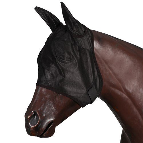 Fly Mask Mesh with Ears Black Cob - Woonona Petfood & Produce