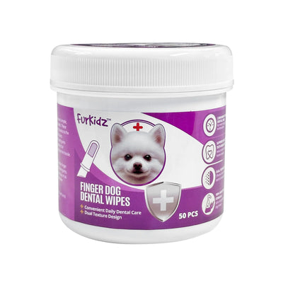 Furkidz Finger Dental Wipes for Dogs 50 Pcs - Woonona Petfoods